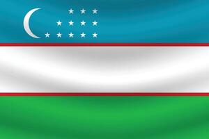 Flat Illustration of Uzbekistan flag. Uzbekistan national flag design. Uzbekistan wave flag. vector