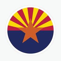Arizona state flag vector icon design. Arizona State Circle flag. Round of Arizona flag.