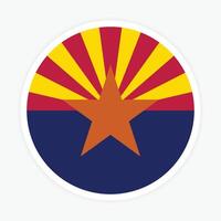 Arizona state flag vector icon design. Arizona State Circle flag. Round of Arizona flag.