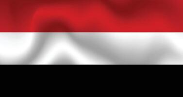 Flat Illustration of the Yemen flag. Yemen national flag design. Yemen wave flag. vector