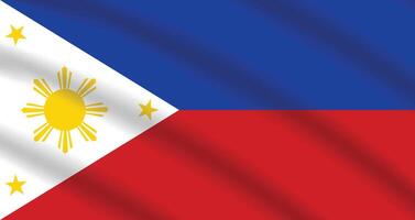 Flat Illustration of the Philippines flag. Philippines national flag design. Philippines wave flag. vector