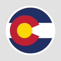 Colorado state flag vector icon design. Colorado State Circle flag. Round of Colorado flag.