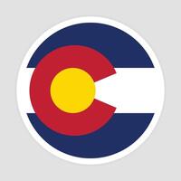 Colorado state flag vector icon design. Colorado State Circle flag. Round of Colorado flag.