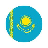 Kazakhstan national flag vector icon design. Kazakhstan circle flag. Round of Kazakhstan flag.