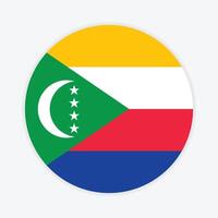 Comoros national flag vector icon design. Comoros circle flag. Round of Comoros flag.