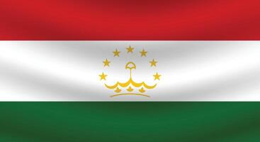 Flat Illustration of Tajikistan flag. Tajikistan national flag design. Tajikistan wave flag. vector