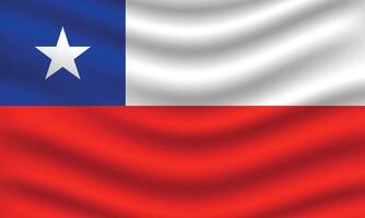 Flat Illustration of Chile flag. Chile national flag design. Chile wave flag. vector