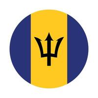 Barbados flag vector icon design. Barbados circle flag. Round of Barbados flag.