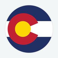 Colorado state flag vector icon design. Colorado State Circle flag. Round of Colorado flag.