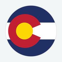 Colorado state flag vector icon design. Colorado State Circle flag. Round of Colorado flag.