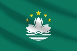 Flat Illustration of Macau flag. Macau national flag design. Macau wave flag. vector