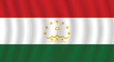 Flat Illustration of Tajikistan flag. Tajikistan national flag design. Tajikistan wave flag. vector