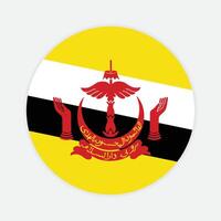 Brunei national flag vector icon design. Brunei circle flag. Round of Brunei flag.