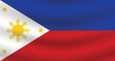 Flat Illustration of the Philippines flag. Philippines national flag design. Philippines wave flag. vector