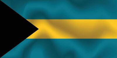 Flat Illustration of Bahamas flag. Bahamas national flag design. Bahamas wave flag. vector