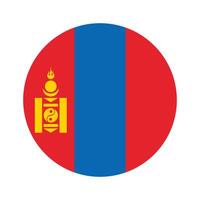 Mongolia national flag vector icon design. Mongolia circle flag. Round of Mongolia flag.