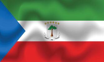Flat Illustration of Equatorial Guinea national flag. Equatorial Guinea flag design. Equatorial Guinea Wave flag. vector