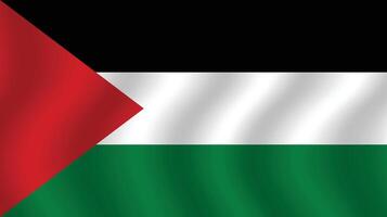 Flat Illustration of the Palestine flag. Palestine national flag design. Palestine wave flag. vector