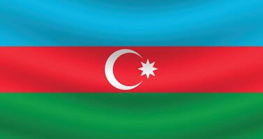 Flat Illustration of Azerbaijan flag. Azerbaijan national flag design. Azerbaijan wave flag. vector