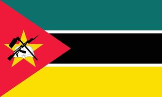 plano ilustración de Mozambique nacional bandera. Mozambique bandera diseño. vector