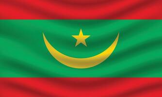 plano ilustración de Mauritania nacional bandera. Mauritania bandera diseño. Mauritania ola bandera. vector