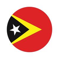 East Timor national flag vector icon design. East Timor circle flag. Round of East Timor flag.