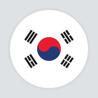 South Korea national flag vector icon design. South Korea circle flag. Round of South Korean flag.