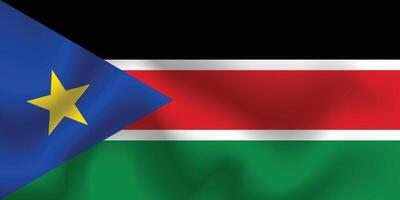 Flat Illustration of South Sudan national flag. South Sudan flag design. South Sudan Wave flag. vector