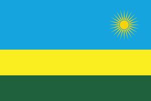 Flat Illustration of Rwanda national flag. Rwanda flag design. Rwanda Wave flag. vector