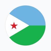 Djibouti national flag vector icon design. Djibouti circle flag. Round of Djibouti flag.