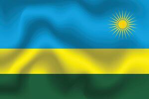 Flat Illustration of Rwanda national flag. Rwanda flag design. Rwanda Wave flag. vector