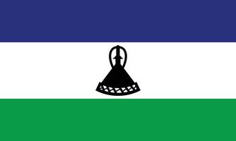 Flat Illustration of Lesotho national flag. Lesotho flag design. vector