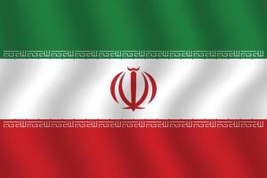 Flat Illustration of the Iran national flag. Iran flag design. Iran wave flag. vector