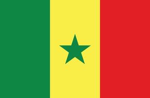 Flat Illustration of Senegal national flag. Senegal flag design. vector