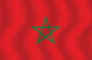 Flat Illustration of Morocco national flag. Morocco flag design. Morocco Wave flag. vector