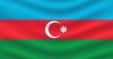 Flat Illustration of Azerbaijan flag. Azerbaijan national flag design. Azerbaijan wave flag. vector
