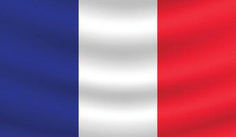 Flat Illustration of France national flag. France flag design. France Wave flag. vector