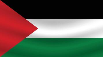 plano ilustración de el Palestina bandera. Palestina nacional bandera diseño. Palestina ola bandera. vector