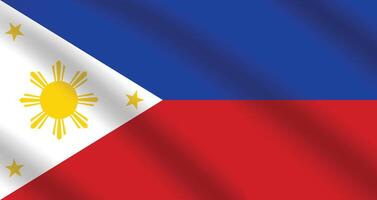 Flat Illustration of the Philippines flag. Philippines national flag design. Philippines wave flag. vector