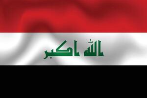 Flat Illustration of the Iraq national flag. Iraq national flag design. Iraq wave flag. vector