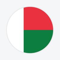 Madagascar national flag vector icon design. Madagascar circle flag. Round of Madagascar flag.
