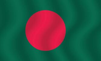 Flat Illustration of the Bangladesh flag. Bangladesh national flag design. Bangladesh wave flag. vector