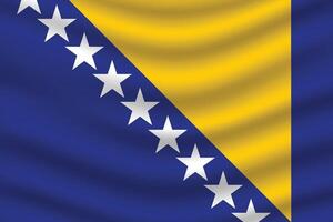 Flat Illustration of Bosnia and Herzegovina national flag. Bosnia and Herzegovina flag design. Bosnia and Herzegovina Wave flag. vector