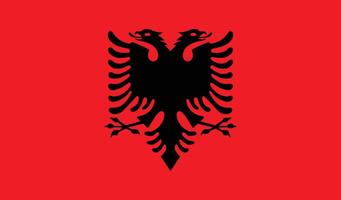 Flat Illustration of Albania national flag. Albania flag design. vector
