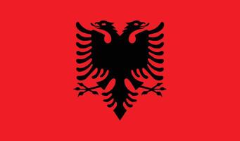 Flat Illustration of Albania national flag. Albania flag design. vector