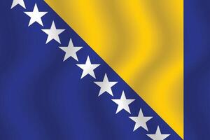 Flat Illustration of Bosnia and Herzegovina national flag. Bosnia and Herzegovina flag design. Bosnia and Herzegovina Wave flag. vector