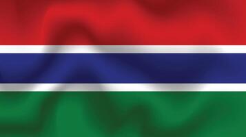 Flat Illustration of Gambia national flag. Gambia flag design. Gambia Wave flag. vector