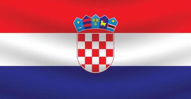 Flat Illustration of Croatia national flag. Croatia flag design. Croatia Wave flag. vector