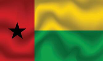 Flat Illustration of Guinea Bissau national flag. Guinea Bissau flag design. Guinea Bissau Wave flag. vector