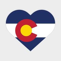 Colorado state flag vector icon design. Colorado state flag in Heart shape. Vector Colorado flag in Heart.